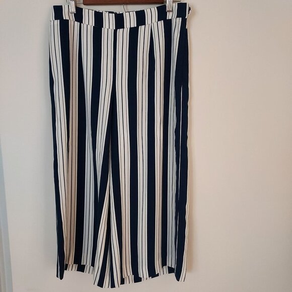Striped Black and White Women's Pants - Picture 1 of 8